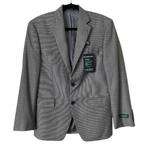 Lauren Ralph Lauren Blazer Mens 36S Black White Lexington Ultraflex Sport Coat